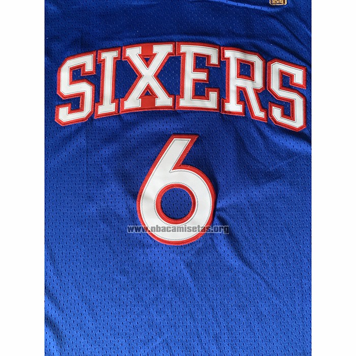 Camiseta Philadelphia 76ers Julius Erving NO 6 Mitchell & Ness 1982-83 Azul